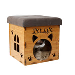 Load image into Gallery viewer, Pet Life Foldaway Collapsible Designer Cat House Furniture Bench - Black

