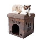 Load image into Gallery viewer, Pet Life Foldaway Collapsible Designer Cat House Furniture Bench - Black
