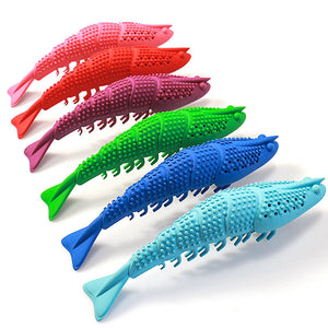 Lobster Shape Cat Toothbrush Interactive Chewing Catnip Toy Dental Care For Kitten Teeth Cleaning Leaky Food Device Natural Rubber Bite Resistance - Blue