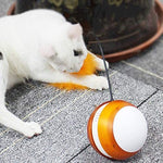 Load image into Gallery viewer, Rolling Pet Toys Interactive 360 Degree Automatic Self Rotating Led Light Sound Cat Chaser Ball Exercise With Detachable Feather - Blue
