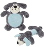 Load image into Gallery viewer, Pet Life Cozy Play Plush 2 Set Of Matching Squeaking Chew Dog Toys - Grey/blue
