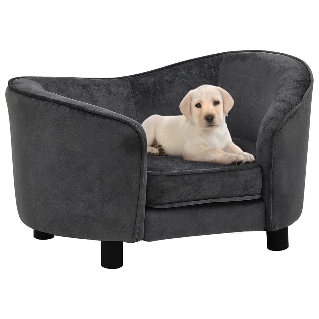 Dog Sofa Dark Gray 27.2"x19.3"x15.7" Plush - Grey