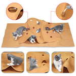 Load image into Gallery viewer, Pet Tunnel Mat Cat Waterproof Play Mat Hide And Seek Pad Interactive Mat Indoor Toy - Brown
