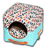 Load image into Gallery viewer, Touchdog Chirpin-avery Convertible And Reversible Squared 2-in-1 Collapsible Dog House Bed
