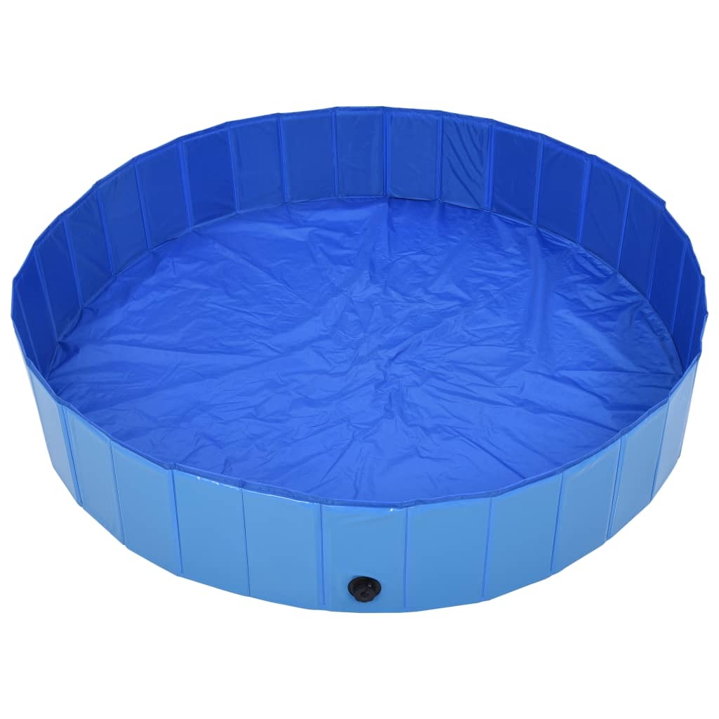 Foldable Dog Swimming Pool Blue 63"x11.8" Pvc - Blue