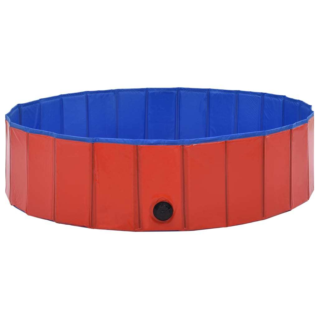 Foldable Dog Swimming Pool Red 47.2"x11.8" Pvc - Red