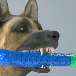 Dog Chew Toy Puppy Brush Toothbrush Dog Toothbrush And Dog Teeth Cleaning Toys Multifunctional Silicone Teething - Blue