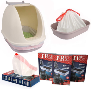 Free Shipping Cat Litter Box Liners Large With Drawstrings Scratch Resistant Bags - White