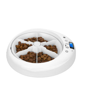 Automatic Pet Feeder 6-meals Portion With Digital Timer Food Dispenser Wet And Dry Foods - White