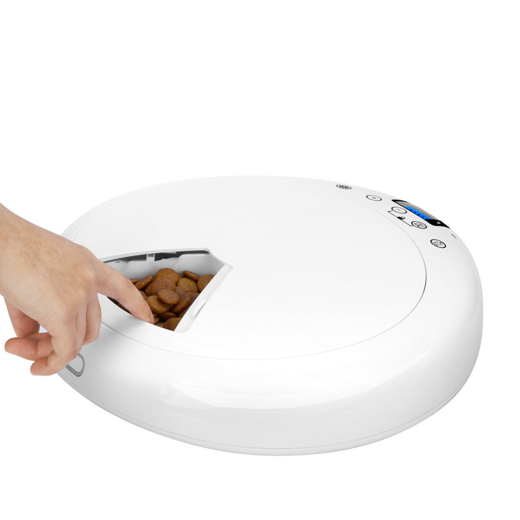 Automatic Pet Feeder 6-meals Portion With Digital Timer Food Dispenser Wet And Dry Foods - White