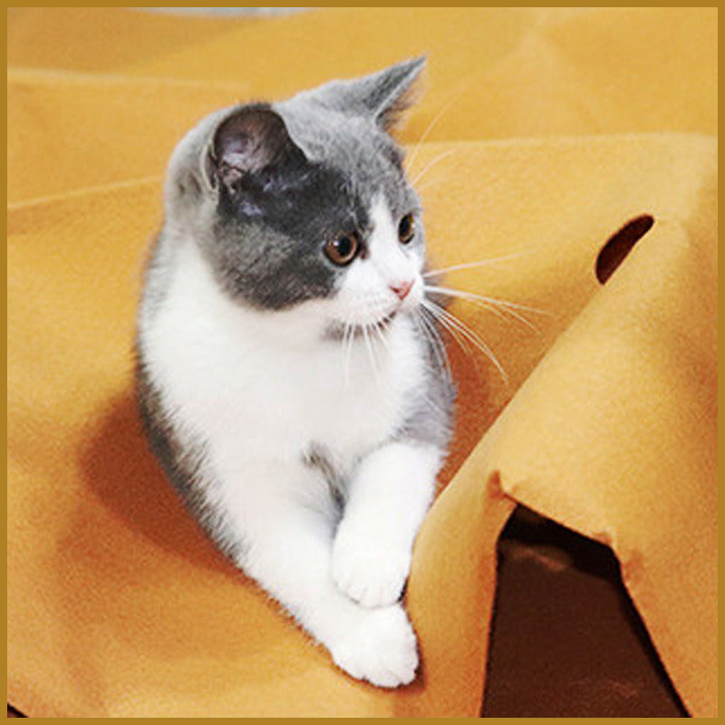 Pet Tunnel Mat Cat Waterproof Play Mat Hide And Seek Pad Interactive Mat Indoor Toy - Brown