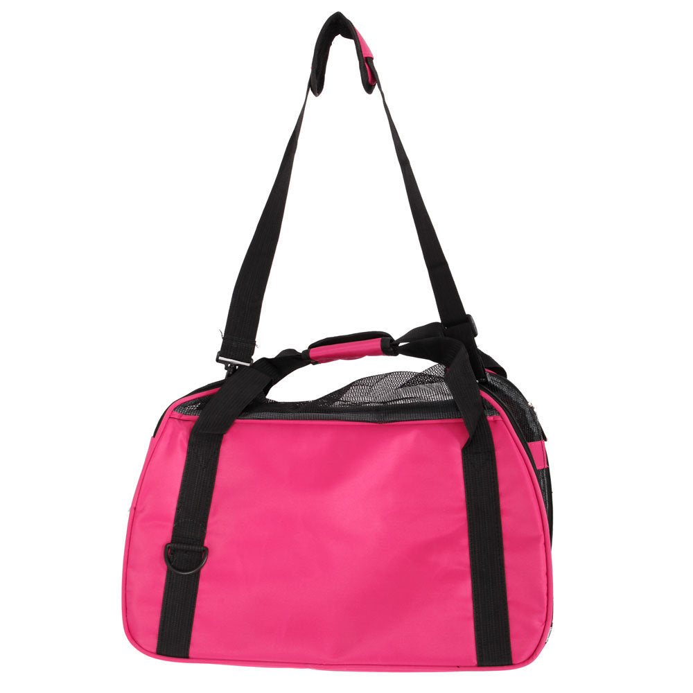 Hollow-out Portable Breathable Waterproof Pet Handbag Rose Red L Yf - Rose Red