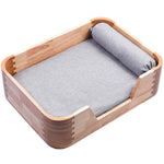 Load image into Gallery viewer, Nakori Pet Bed With Rounded Edge Design, Removable Covers and Pillow
