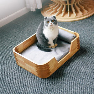 Nakori Pet Bed With Rounded Edge Design, Removable Covers and Pillow
